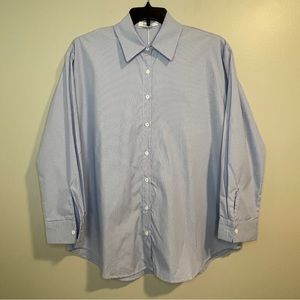 Avantlook Blue Striped Button up LS Shirt L NWT